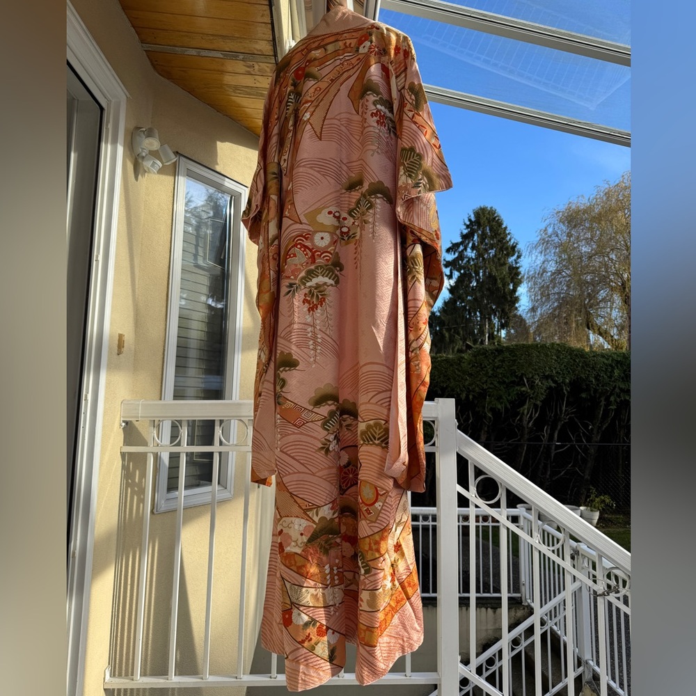 100% Silk New Furisode Kimono or Craft Material